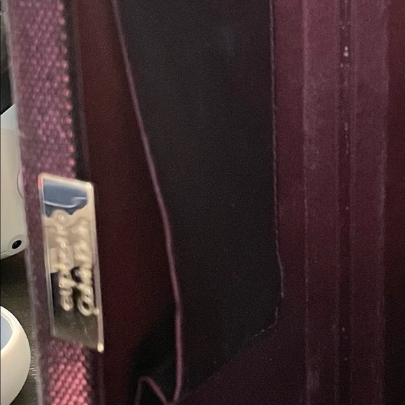 Shiny Metallic Purple Calvin Klein Clutch - Picture 2 of 4